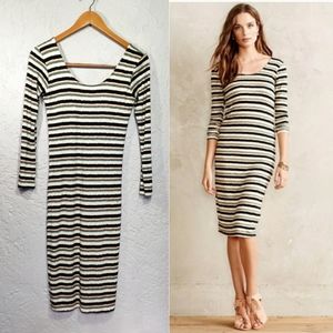 Anthropologie Dolan Prita Striped Long Sleeve Midi Dress XSmall